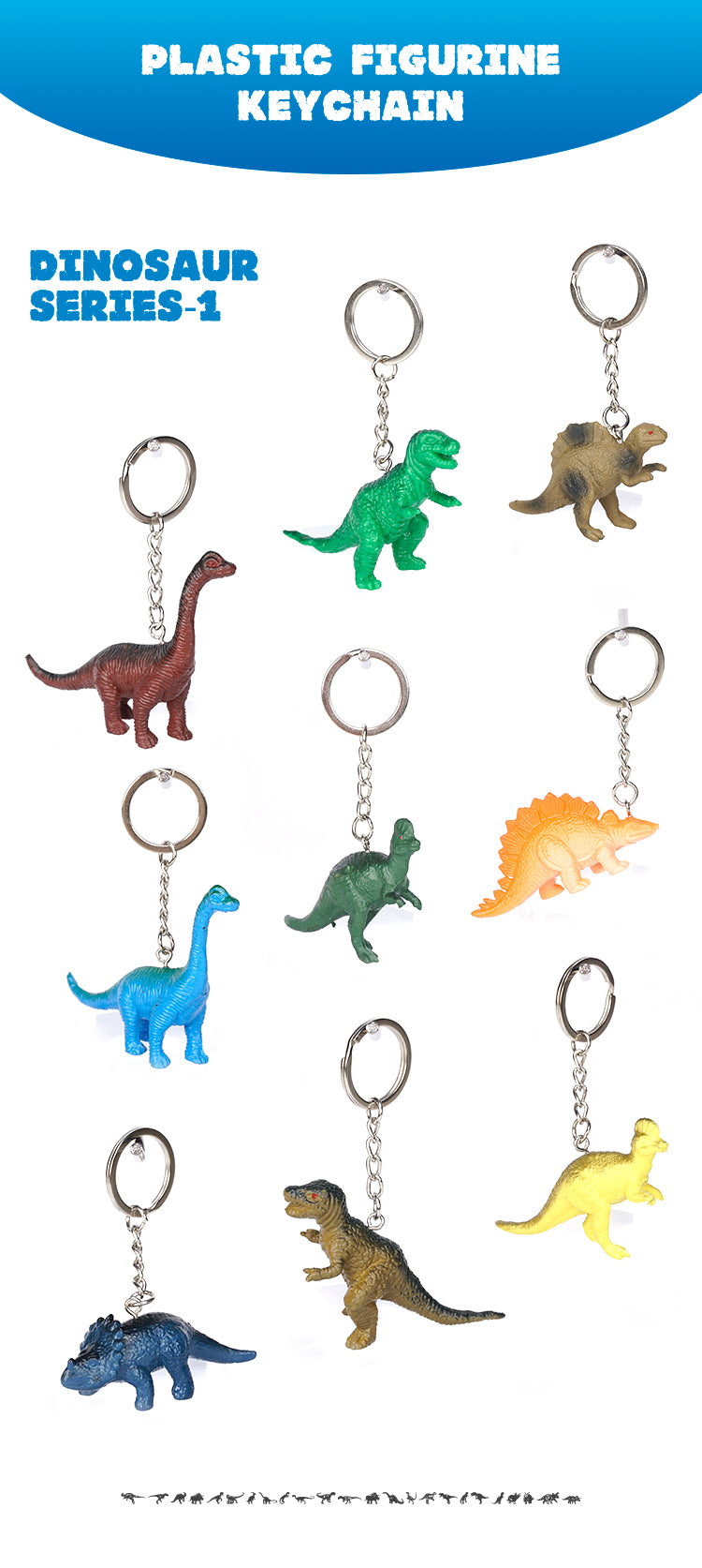 Keychain Gift Accessories Student School Bag Pendant Environmental Protection and Safety Dinosaurs marine life fly dragon wild life