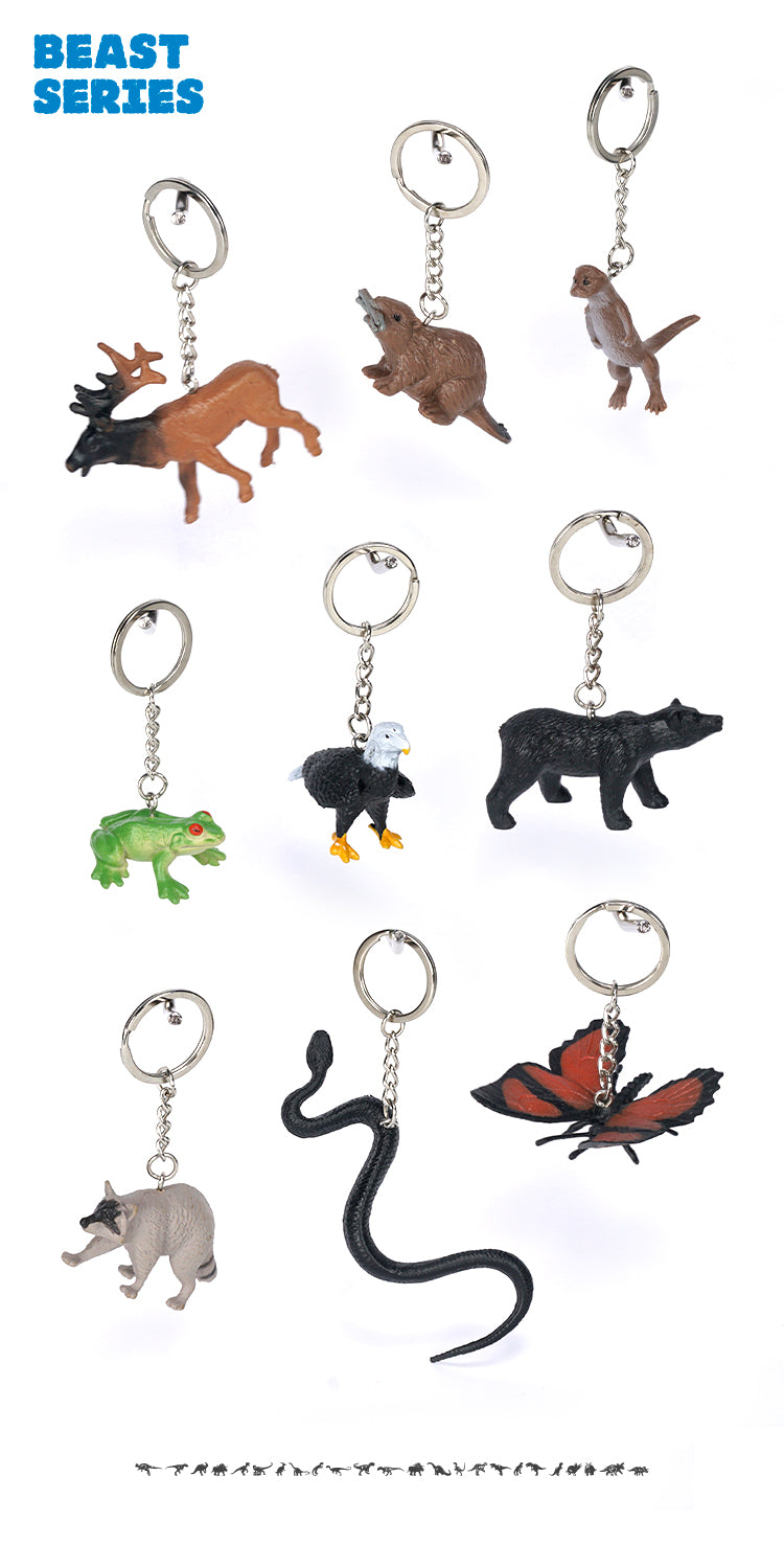 Keychain Gift Accessories Student School Bag Pendant Environmental Protection and Safety Dinosaurs marine life fly dragon wild life