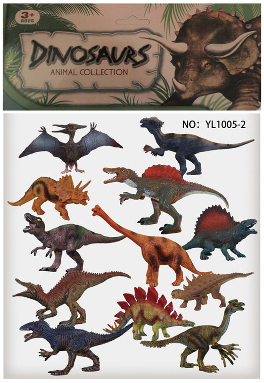 Simulation dinosaur solid model toys Jurassic retro dinosaur Tyrannosaurus rex bull horned dragon children's toys