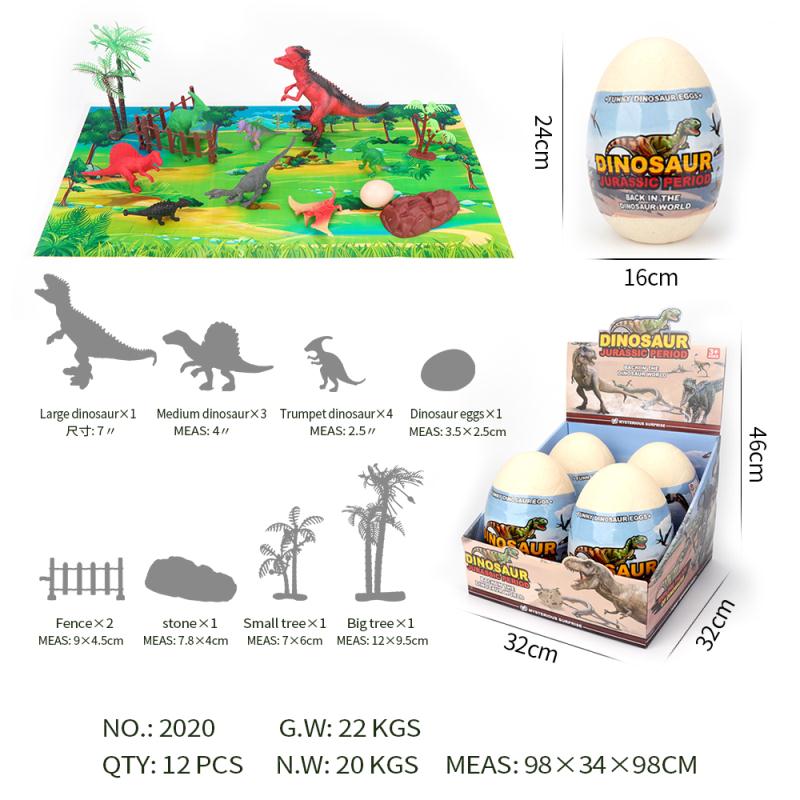 Simulation dinosaur solid model toys Jurassic retro dinosaur Tyrannosaurus rex bull horned dragon children's toys