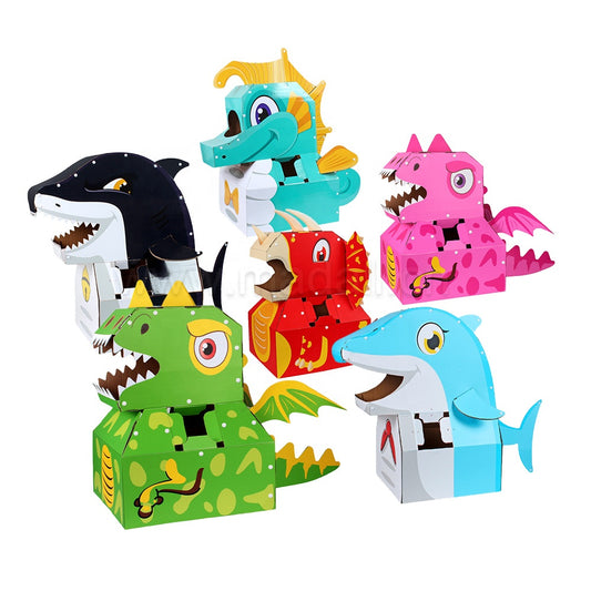 DIY Handmade Cardboard Toys Cute Shark Dolphins Toy Carton Children Performance Dinosaur Costume Pretend Play No reviews yet