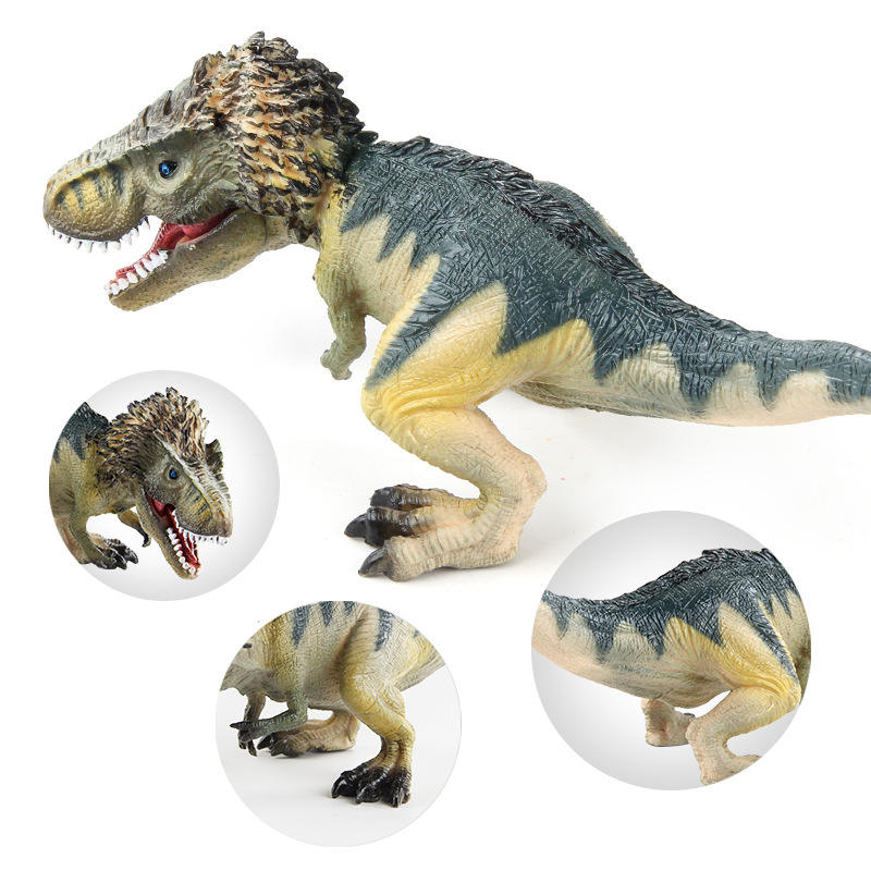 Cognitive toys simulation Jurassic animal dinosaur model squatting tyrannosaurus plastic hand decoration for children