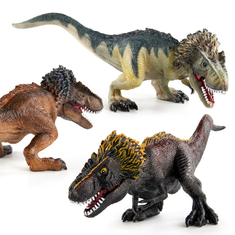 Cognitive toys simulation Jurassic animal dinosaur model squatting tyrannosaurus plastic hand decoration for children