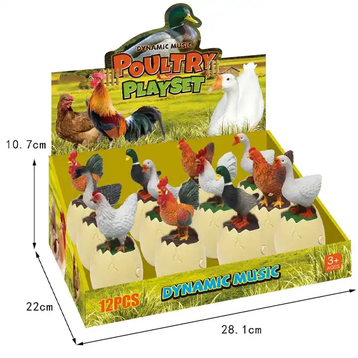 12PCS Poultry projection light egg set toys children educational toys for school learning creative dinosaur egg toy