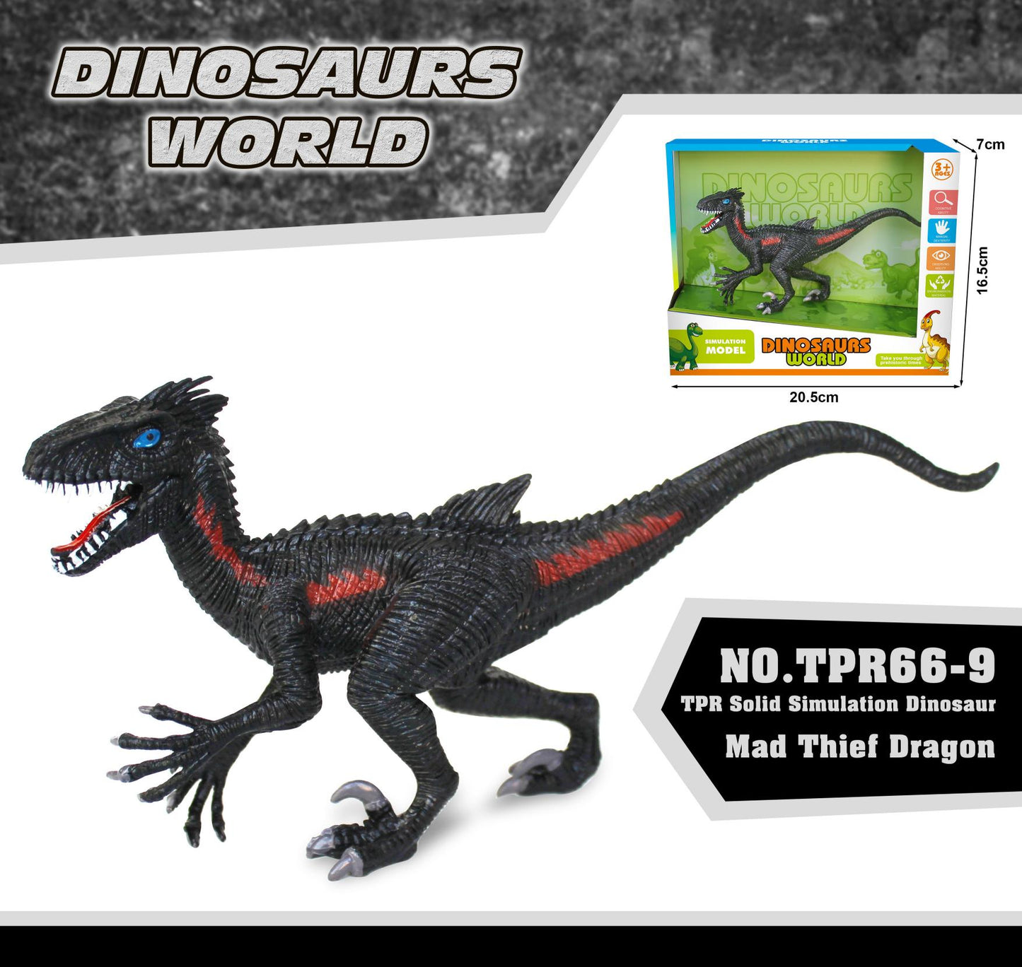 Dinosaur World Eoraptor Dilophosauridae Mosasaurus Velociraptor T-Rex Animasl Model Action Figures Kid Toy Gift