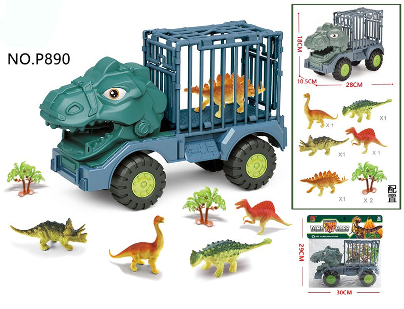 New volcano electric spray rail car with various assembled shapes, sound and light educational dinosaur rail car toy